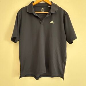 Adidas men’s golf polo shirt size medium black moisture wicking outdoors country